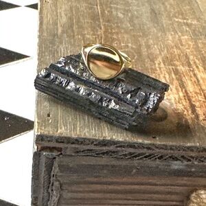 Vermeil gold cuff minimalist adjustable ring/overlay in 925 silver stampED